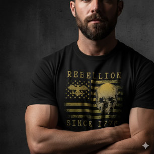 Rebellion 1776 Amerikanische Flagge Totenkopf T-Sh T-Shirt