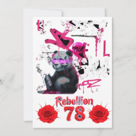 Rebellion 78 Graffiti-Panda-Hochzeitseinladung zum Einladung