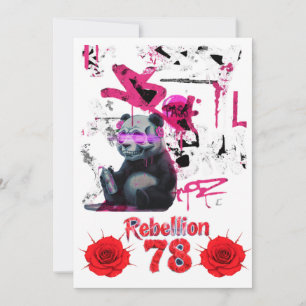 Rebellion 78 Graffiti-Panda-Hochzeitseinladung zum Einladung