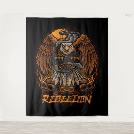 Rebellion Bald Adler, Schlange und Schädel Wandteppich