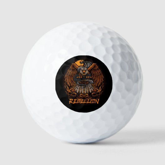 Rebellion Bald Eagle und Skulls Golfball (Vorderseite)