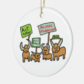 Rebellion bei Tieren Keramik Ornament (Links)