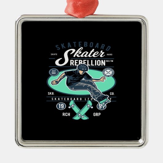 Rebellion des Skaters Ornament Aus Metall (Vorne)