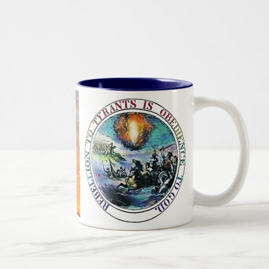 Rebellion gegenüber Tyrannen ist Gehorsam gegenübe Zweifarbige Tasse (Rechts)