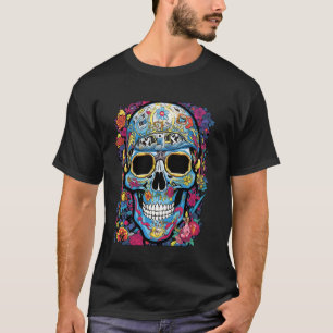 Rebellious Blooms Funky Edgy Skull und Blume Sta T-Shirt