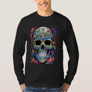 Rebellious Blooms Funky Edgy Skull und Blume Sta T-Shirt