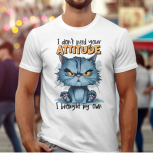 Rebellious Feline in Blau: Ich brauche deinen Atti T-Shirt