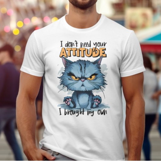Rebellious Feline in Blau: Ich brauche deinen Atti T-Shirt