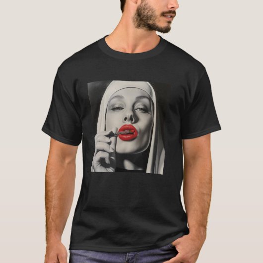 rebellious nun with lipstick, rebellious nun  1 T-Shirt (Vorderseite)