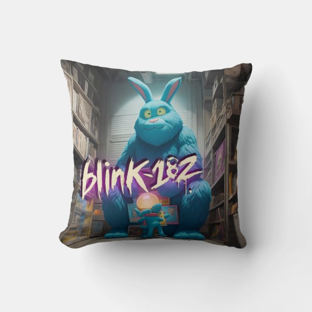 Rebellious Rest: Bigfoot Bunny - Blink 182 Inspire Kissen (Vorderseite)