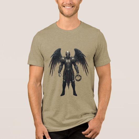 Rebellious Seraphim Ein modernes gotisches grafisc Tri-Blend Shirt (Vorderseite)