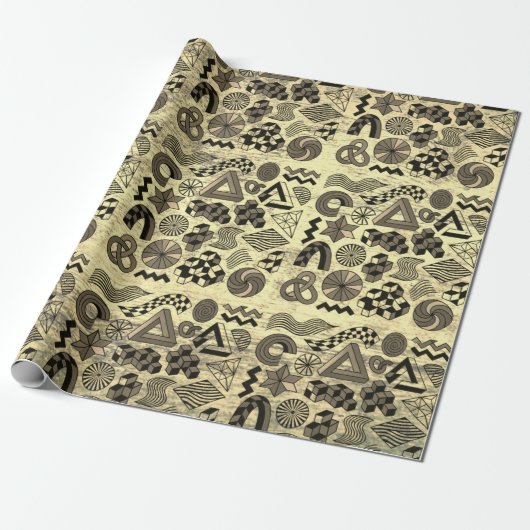 Rebellische Geometrien sepia Geschenkpapier (Ungerollt)