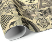 Rebellische Geometrien sepia Geschenkpapier (Rolleneckpunkt)