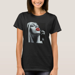rebellische Nonne mit Lippenstift, rebellische Non T-Shirt
