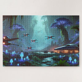 Rebellische Sternenschiffe in einem biolumineszent Puzzle