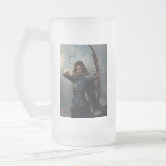 Rebellischer Bogenschütze Mattierte Tasse – Warrio (Links)