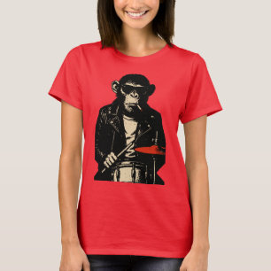 Rebellischer Schimpanse-Trommler T-Shirt