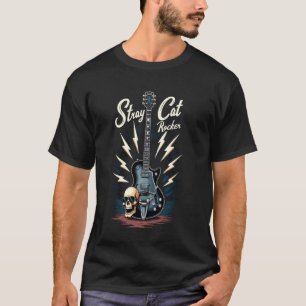 Rebellischer Stil Streunende Katze Rocker Rockabil T-Shirt