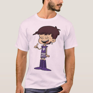 Rebellisches Mädchen mit lila Stiefeln T-Shirt
