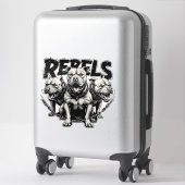 Rebel's - 3 Pitbulls Custom-Cut Vinyl Aufkleber (Koffer)
