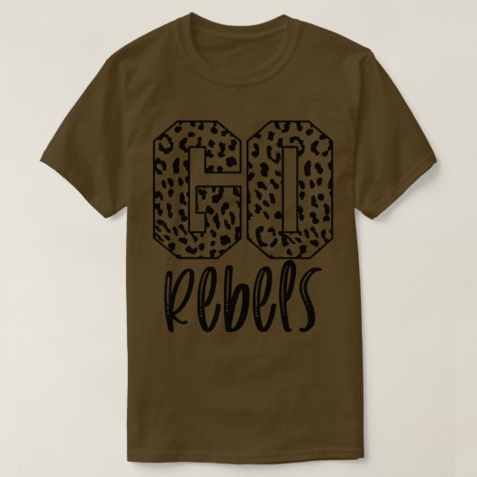 Rebels Team Mascot School Spirit Game Night Leopar T-Shirt (Design vorne)
