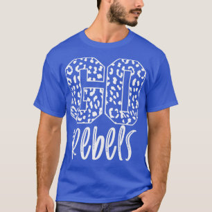 Rebels Team Mascot School Spirit Game Night Leopar T-Shirt