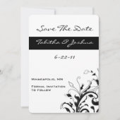 Reben aus schwarzem und weißem Flor | Benutzerdefi Save The Date (Vorderseite)