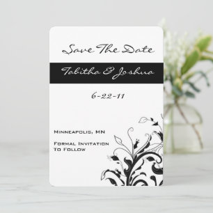 Reben aus schwarzem und weißem Flor   Benutzerdefi Save The Date