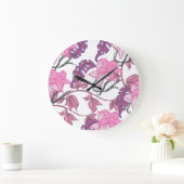 Reben Blume lila Große Wanduhr (Zuhause)