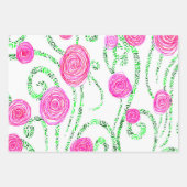 Reben der grünen und rosa Blume Geschenkpapier Set (Vorderseite 3)