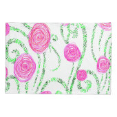 Reben der grünen und rosa Blume Kissenbezug (Rückseite)