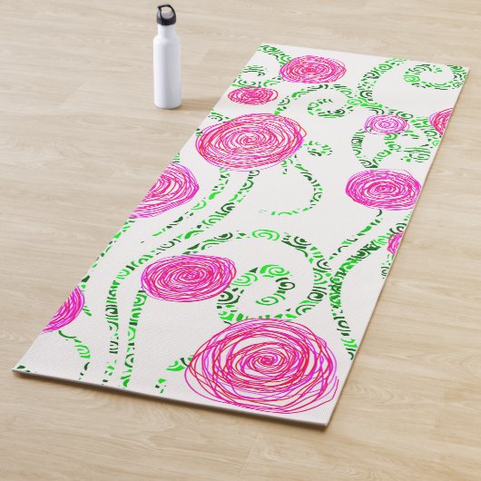 Reben der grünen und rosa Blume Yogamatte (Beispiel)