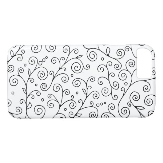 Reben mit schwarzem und weißem Curling Case-Mate iPhone Hülle (Rückseite (Horizontal))
