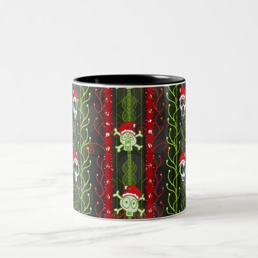 Reben O' Death Christmas Skelett Zweifarbige Tasse (Mittel)