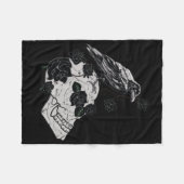 Reben, Schädel und Rose-Keuchhuhn Fleecedecke (Vorderseite (Horizontal))