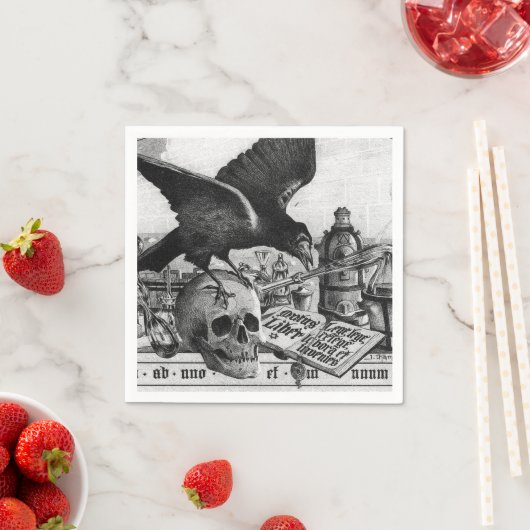 Reben und menschlicher Schädel Serviette (Beispiel)