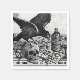 Reben und menschlicher Schädel Serviette