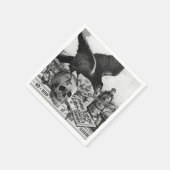 Reben und menschlicher Schädel Serviette (Ecke)