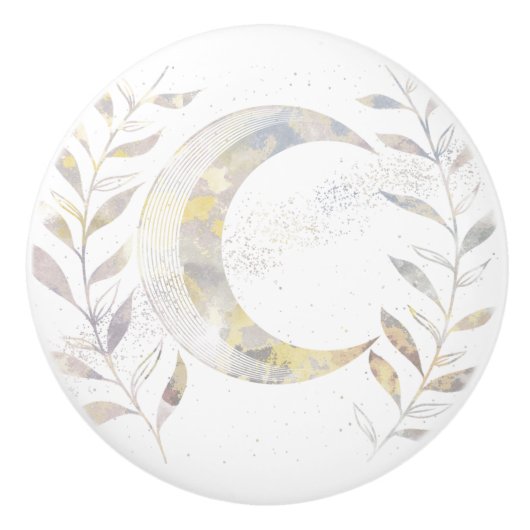 Reben und Mond Keramikknauf (Vorderseite)