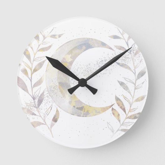 Reben und Mond Runde Wanduhr (Vorderseite)