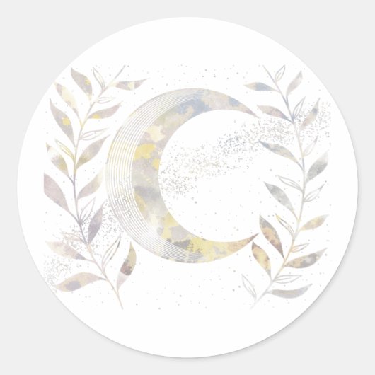 Reben und Mond Runder Aufkleber (Vorderseite)