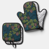 Rebenmuster, William Morris Ofenhandschuh & Topflappen-Set (Vorderseite/Rückseite)