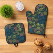 Rebenmuster, William Morris Ofenhandschuh & Topflappen-Set (Oben Unten)