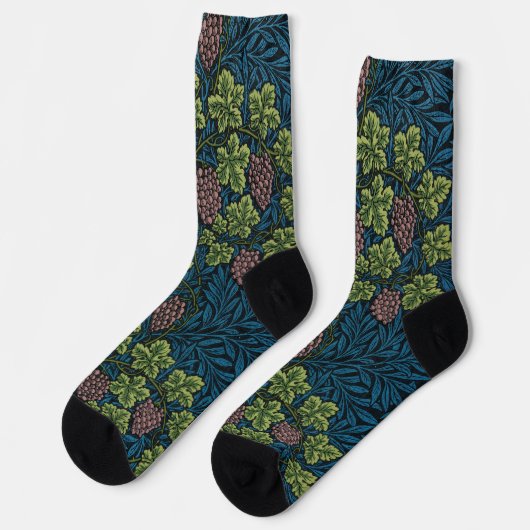 Rebenmuster, William Morris Socken (Linkes Detail)