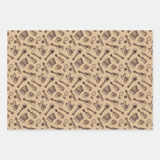 Rebetiko Muster Wrapping Paper Sheets Geschenkpapier Set (Vorderseite)