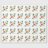 Rebhuhn im Birnen-Baum Geschenkpapier (Flach)