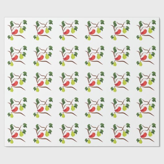 Rebhuhn im Birnen-Baum Geschenkpapier (Flach)