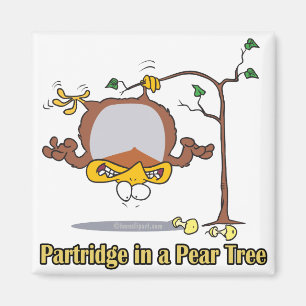 Rebhuhn in einem Birnbaum 1. erster Weihnachtstag Magnet