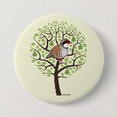 Rebhuhn in einem Birnen-Baum Button (Vorderseite)