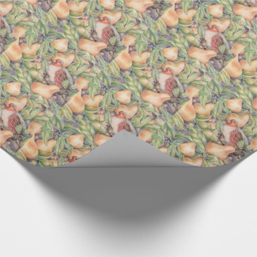 Rebhuhn in einem Birnen-Baum Geschenkpapier (Ecke)